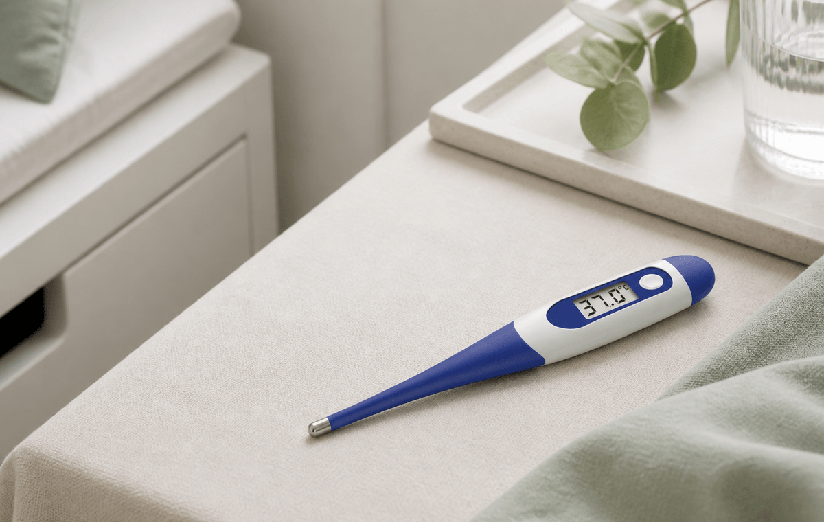 Digital thermometer product display