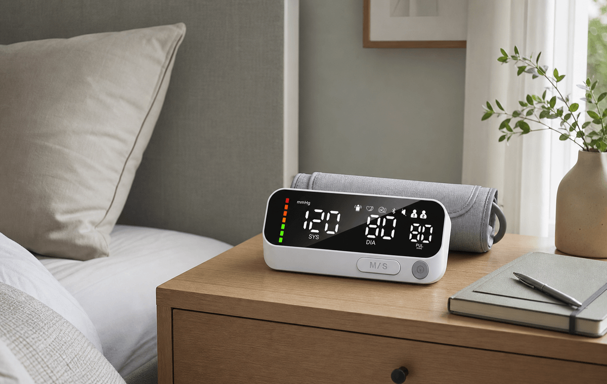 Upper arm blood pressure monitor product display