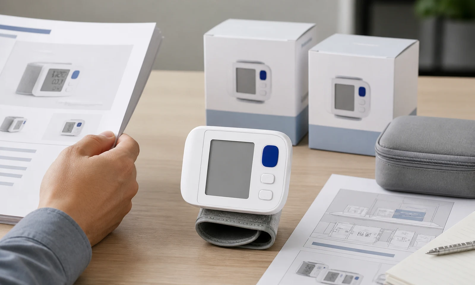 Buyer review of a wrist blood pressure monitor with compact packaging materials