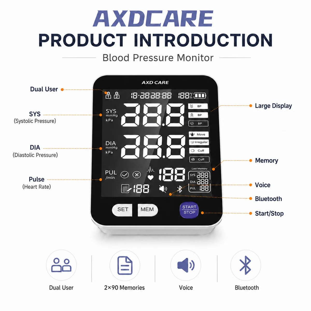 BP05-LCD Upper Arm Blood Pressure Monitor