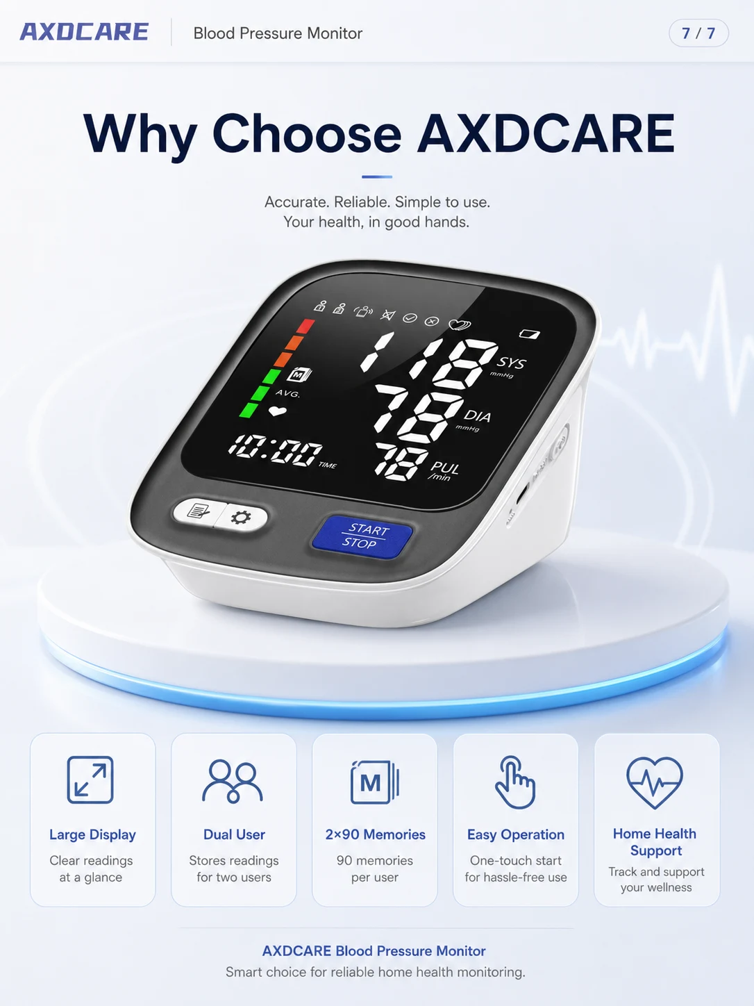 803 Upper Arm Blood Pressure Monitor detail 3